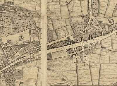 Complete Large Map of London in 1746 by John Rocque