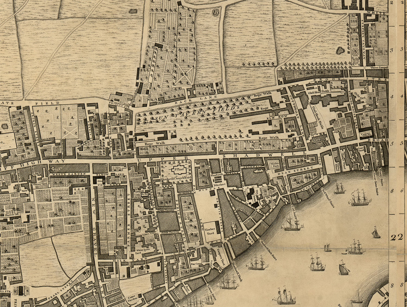 Complete Large Map of London in 1746 by John Rocque – The Unique Maps Co.