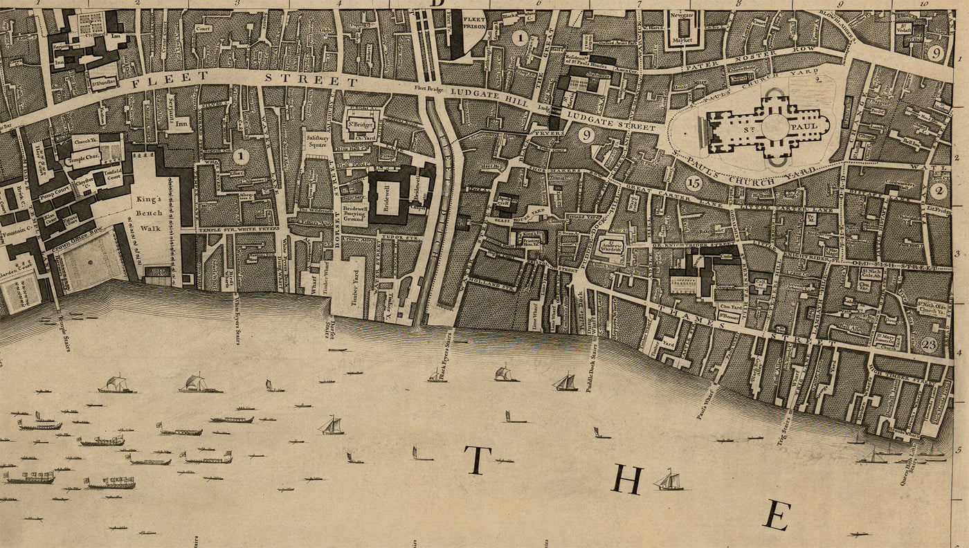 Complete Large Map of London in 1746 by John Rocque – The Unique Maps Co.