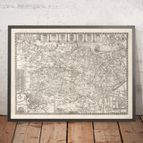 Alte Karte von Kent, 1611 von John Speed - Canterbury, Maidstone, Bromley, Tunbridge, Margate 