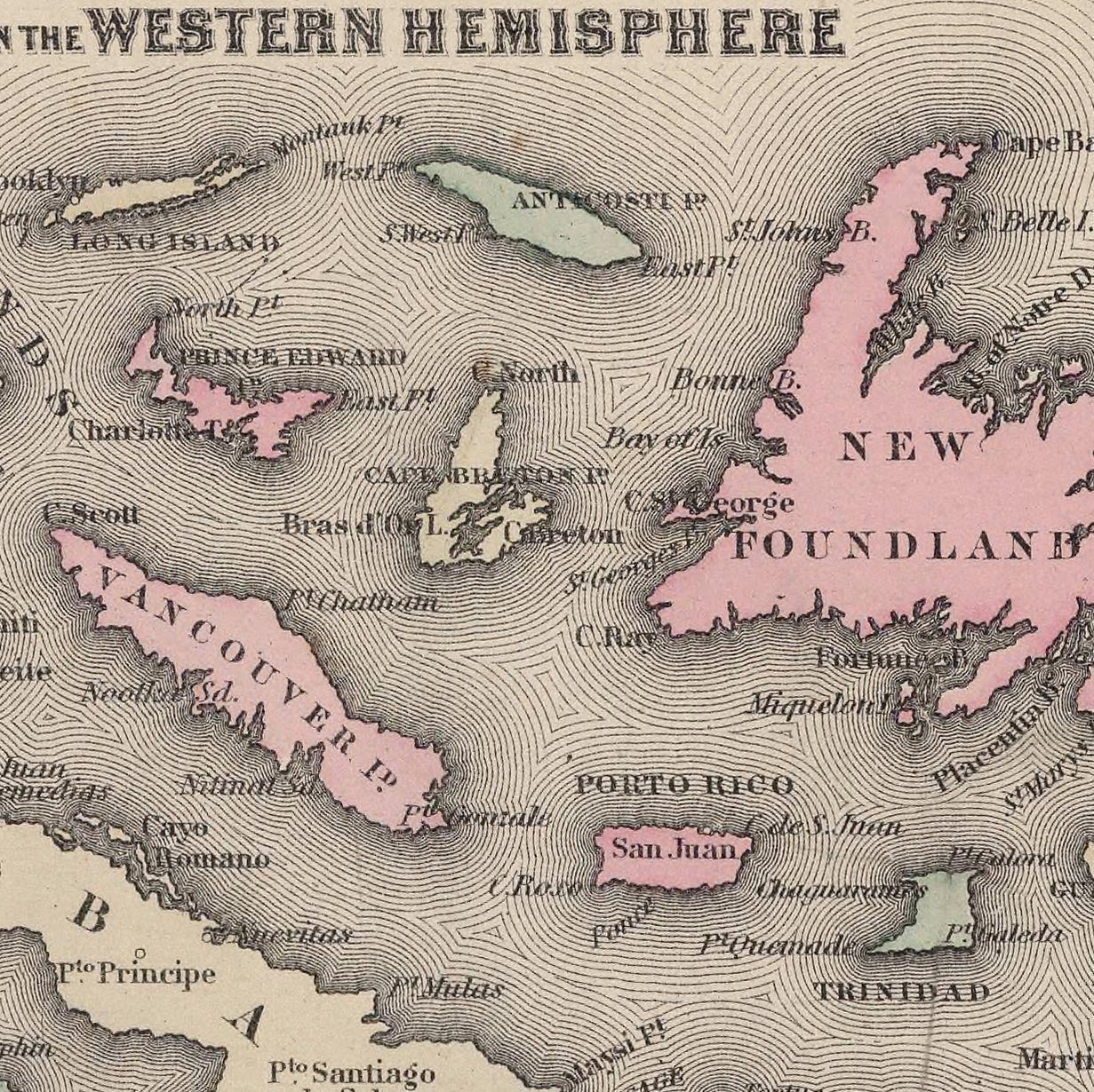 The Comparative Size of Lakes and Islands of the World, 1886: North & South Hemispheres, Great Lakes, Black Sea, etc.