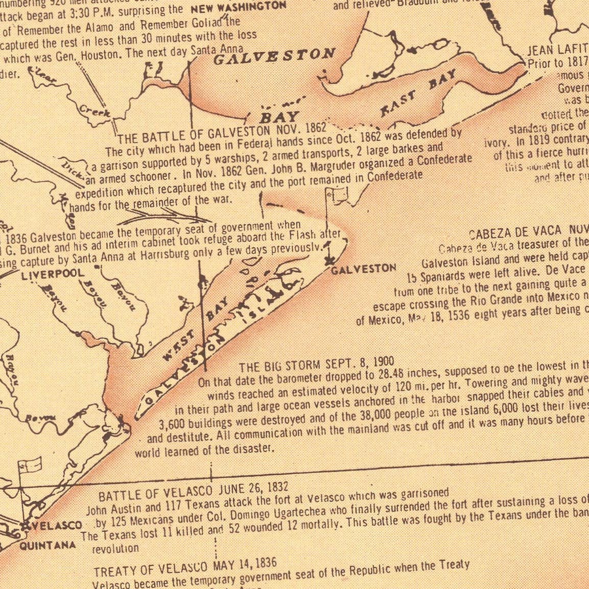 Very Large Map of Texas by Hoffman & Walker, 1965: Historical, Alamo, Galveston, Chisholm Trail, Spanish Explorers