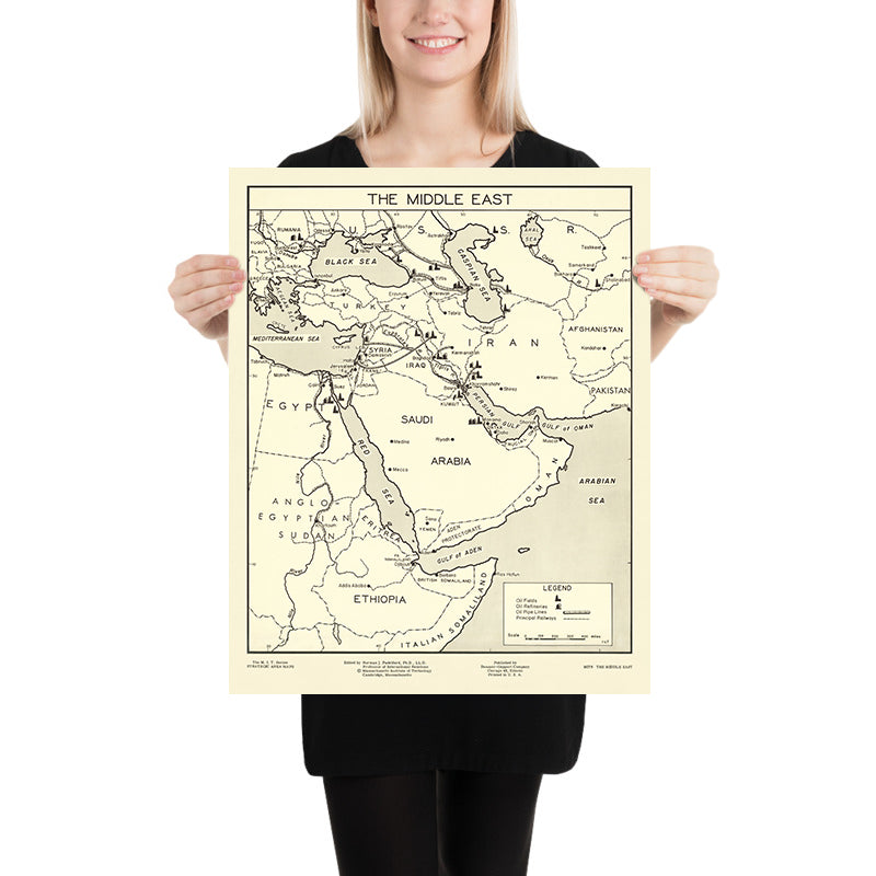 Old Map Of Middle East Oil Industry By Padelford 1950 Oil Fields Pi old-map-of-middle-east-oil-industry-by-padelford-1950-oil-fields-pi