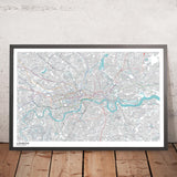 Mappa moderna di Londra con vere linee della metropolitana e treni di superficie 