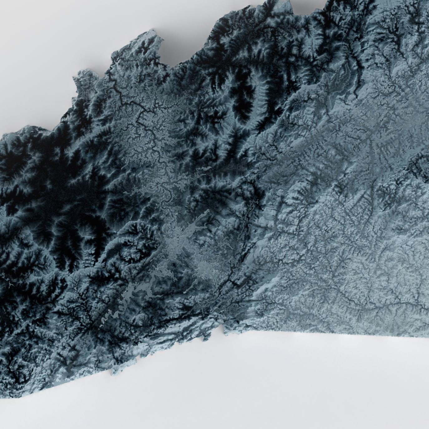 North Carolina Topographic 3D Relief Map