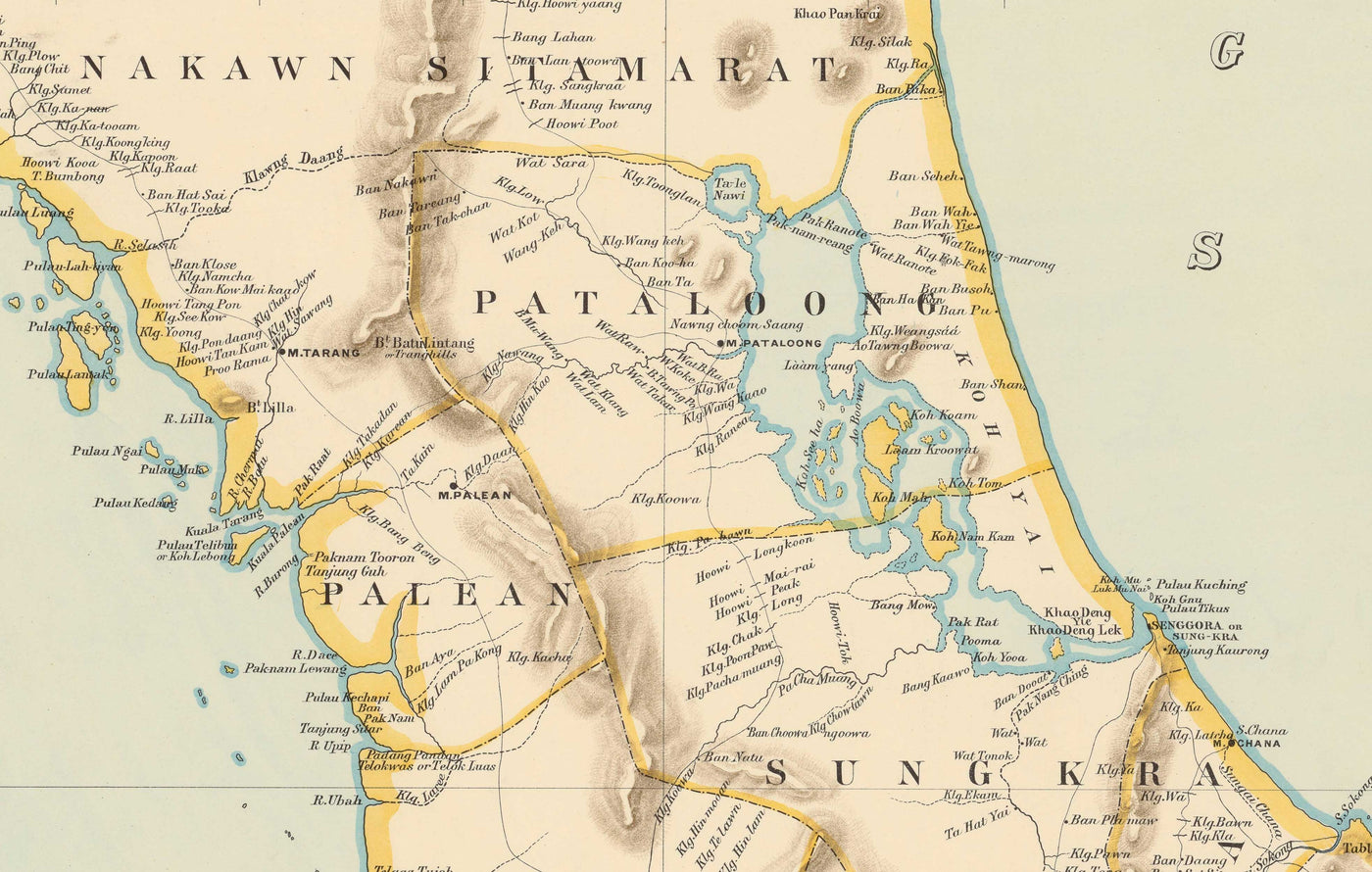 Old Map of the Malay Peninsula in 1898 by Cuylenburg & Stanford - Malaysia, Thailand, Singapore, Johor, Malacca