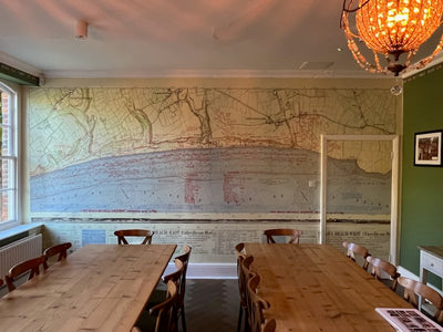 Old Map Wallpaper - Custom Made Antique Wall Art Mural - Pasted or Peel & Stick - London, Edinburgh, Dublin