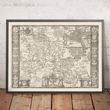 Old Map of Oxfordshire, 1611 by John Speed - Oxford, Banbury, Abingdon, Bicester