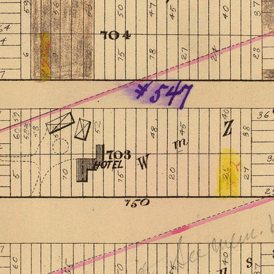 Old Map of Harlem, NYC by Bromley, 1879: Central Park, 5th Ave, Lenox Ave, St. Nicholas Ave, 7th Ave