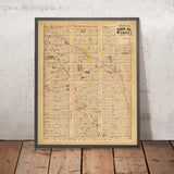 Ancienne carte de Harlem, NYC par Bromley, 1879 : Central Park, 5th Ave, Lenox Ave, St. Nicholas Ave, 7th Ave 