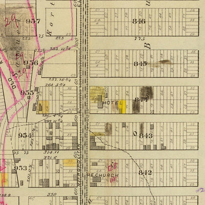 Old Map of Harlem, NYC by Bromley, 1879: Ward 12, West 130 to West 151 St, Hudson River, Harlem River, Broadway, Parks