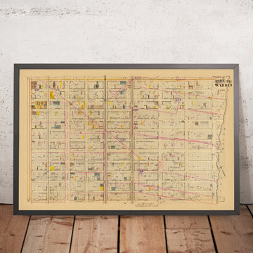 Old Map of Upper East Side, NYC by Bromley, 1879: Ward 19, East 74th to East 86th Streets