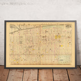 Mapa antiguo del Upper West Side, Nueva York, 1879: Central Park, Riverside Park, Broadway, Ward 22