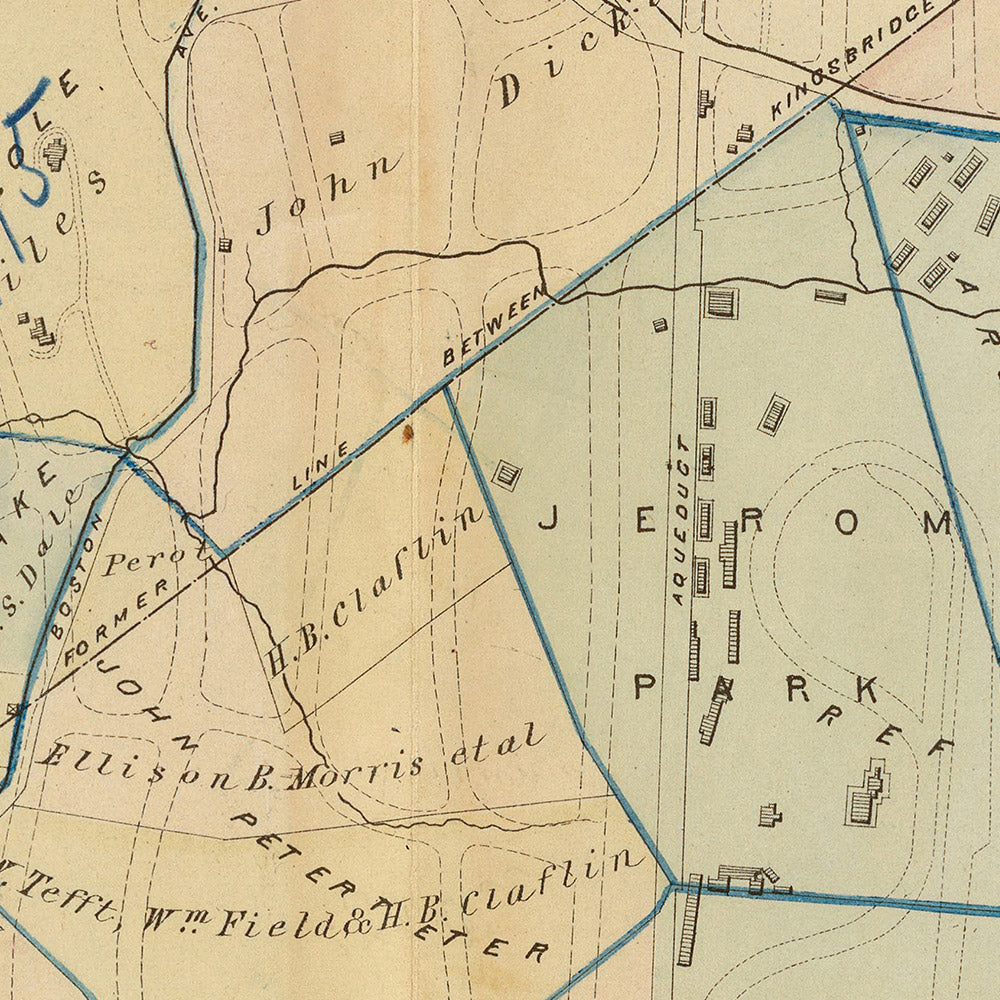 Alte Karte von New York City von Bromley, 1879: Fordham, Belmont, East Tremont, Bronx River, St. Johns College