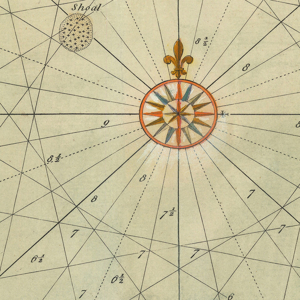 Alte Batavia-Seekarte von van Keulen, 1778: Batavia, Insel Onrust, Tausend Inseln