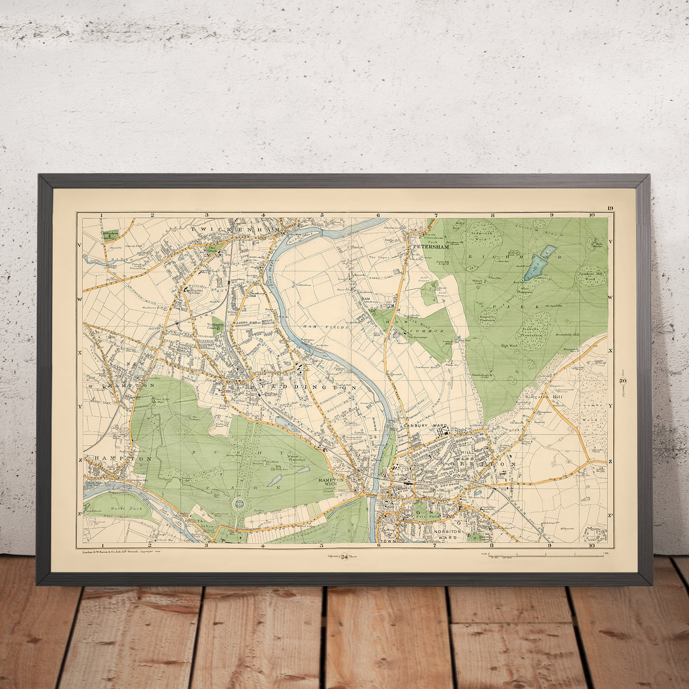 Old Map of Southwest London, 1900: Bushy Park, Richmond Park, Ham Common, Kingston, Twickenham