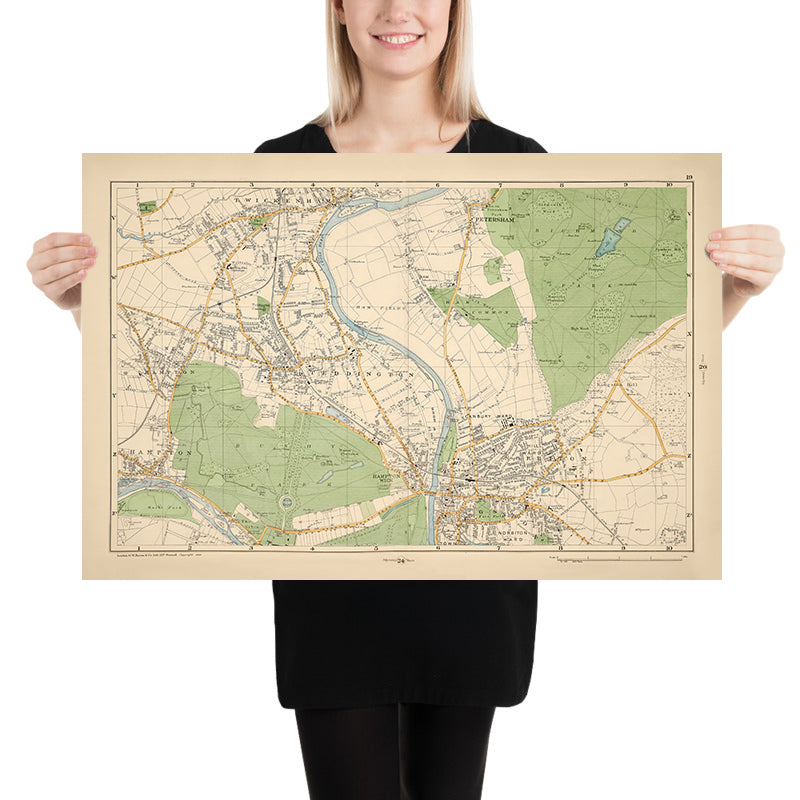 Old Map of Southwest London, 1900: Bushy Park, Richmond Park, Ham Common, Kingston, Twickenham