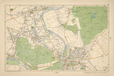 Old Map of Southwest London, 1900: Bushy Park, Richmond Park, Ham Common, Kingston, Twickenham