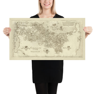 Rare Ancient Map of Portugal by Seco, 1562: Lisbon, Porto, Coimbra, Algarve, Azores
