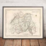 Alte Karte des County Laois (Queen's) von Samuel Lewis, 1844: Abbeyleix, Ballybrittas, Durrow, Mountmellick, Stradbally 