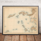 Antigua mapa de Samos y las islas del Egeo por Kiepert, 1890: Icaria, Calimnos, Fournoi, Éfeso 