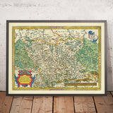 Alte Karte von Sachsen von Ortelius, 1595: Berlin, Leipzig, Dresden, Elbe, Erzgebirge 