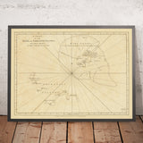 Old Naval Chart of Seychelles by Grenier, 1776: Mahe, Amirantes, Three Brothers, Seven Brothers, Seychelles Bank