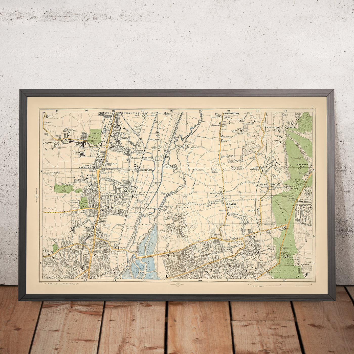 Old Map of Northeast London, 1900: Edmonton, Tottenham, Walthamstow, Reservoirs, Woodford Park