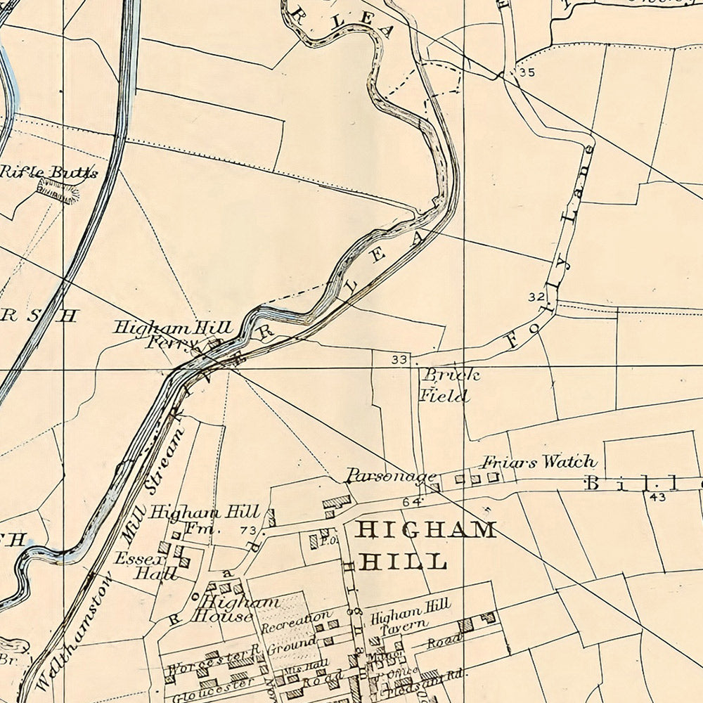 Old Map of Northeast London, 1900: Edmonton, Tottenham, Walthamstow, Reservoirs, Woodford Park