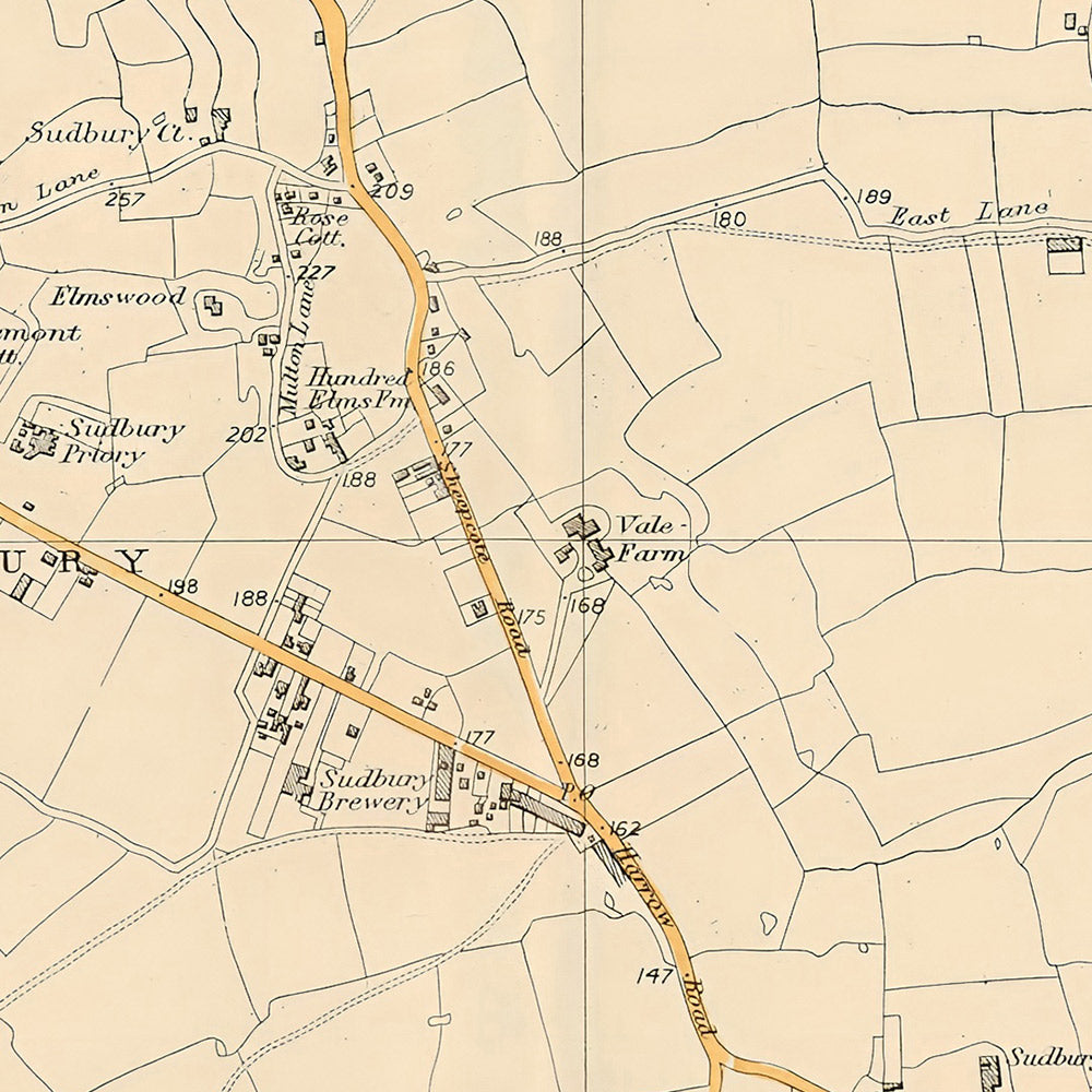 Old Map of Northwest London, 1900: Harrow, Wembley, Greenford, Alperton, Sudbury