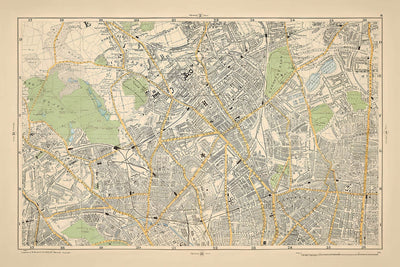 Old Map of North-Central London, 1900: Hampstead Heath, Camden, Highgate, Finsbury Park, Stoke Newington