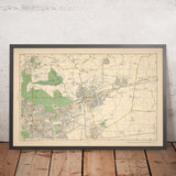 Ancienne carte de l'est de Londres, 1900 : Wanstead, Ilford, Barking, Wanstead Flats, West Ham Park 