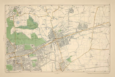 Old Map of East London, 1900: Wanstead, Ilford, Barking, Wanstead Flats, West Ham Park