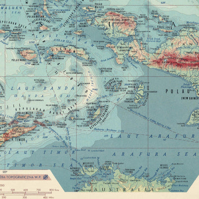 Mapa antiguo del sudeste asiático, 1967: Archipiélago asiático o malayo - Indonesia, Malasia, Filipinas, Brunéi 
