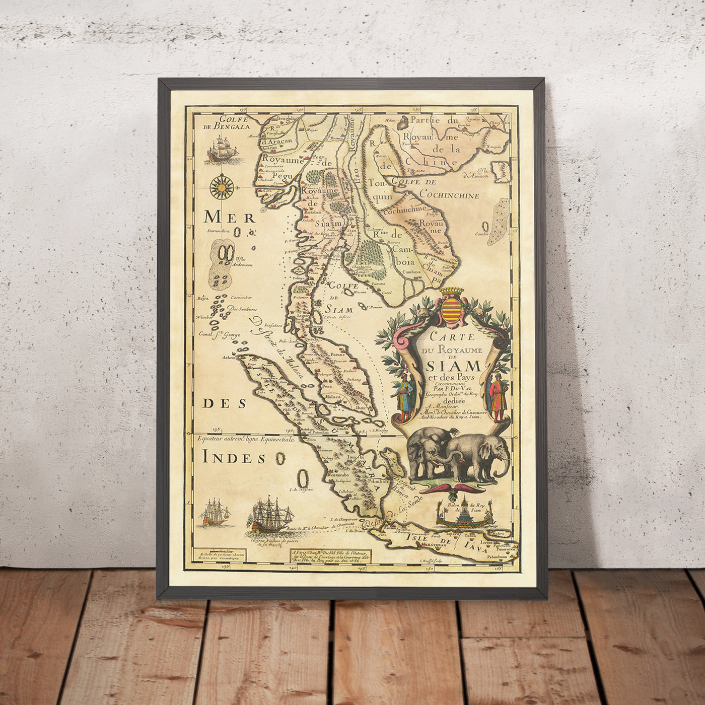 Alte Karte von Thailand und Indonesien von Pierre Du Val, 1686: Ayutthaya, Bangkok, Java, Sumatra, Malakka