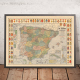 Alte Karte von Spanien und Portugal von Dosseray, 1892: Reiche, Kolonien, Puerto Rico, Philippinen, Kuba 