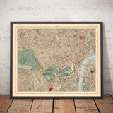 Alte Farbkarten von Zentral-London, 1891 - Mayfair, Oxford Street, Westminster, Knightsbridge, Waterloo - W1, WC1, WC2, SW1, W2 
