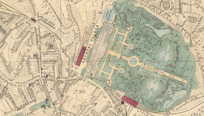 Old Colour Map of South East London, 1891 - Norwood, Crystal Palace, Penge, Sydenham - SE27, SE19, SE20, SE26