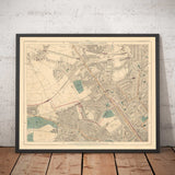 Mappa dei colori antica di West London, 1891 - St Johns Wood, Kilburn, Kensal Green, Finchley Rd, Willesden - NW6, NW8, NW2, W9, W10 