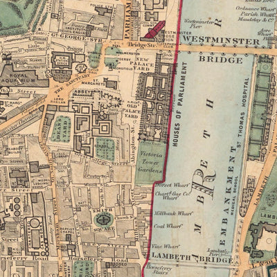 Mapa personalizado de Londres por Edward Stanford, 1862 - Diseño y haga su propio mapa viejo