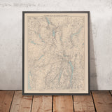 Old Map of the Lake District by Stanford, 1899: Windermere, Scafell Pike, Kendal, Ullswater, Helvellyn