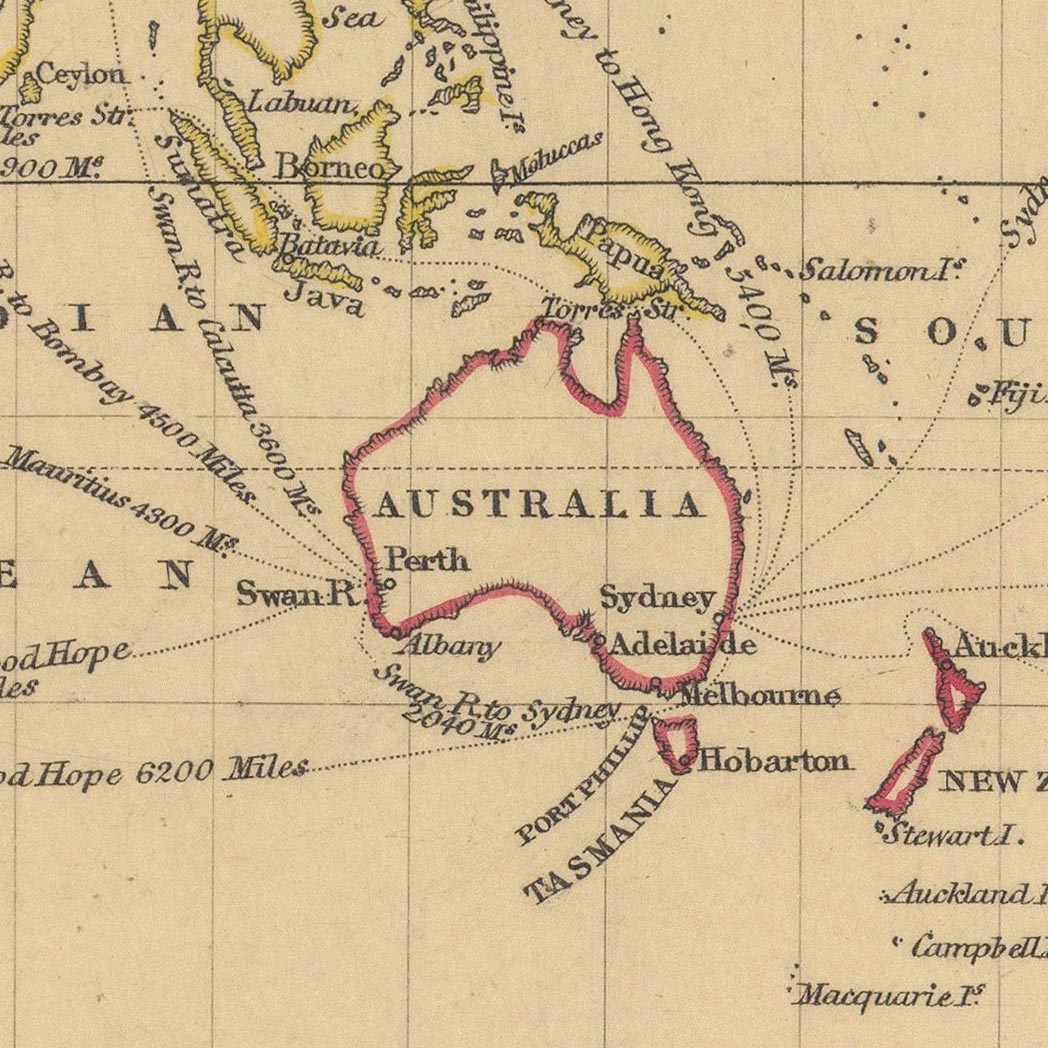 Rare Large Colonial Map of Australia by Stanford, 1859: Large NSW, Tasmania