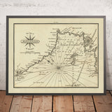 Old Bay of Marseille, France Nautical Chart by Heather, 1802: Les Îles, Military Installations