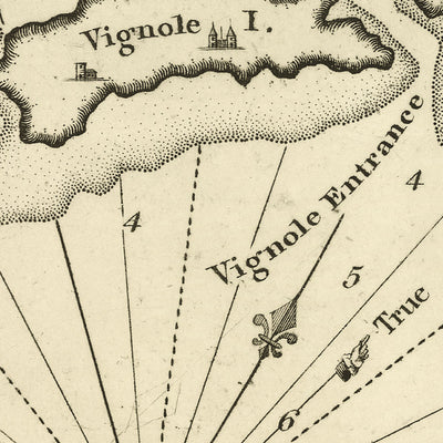 Carte nautique de l'entrée de la vieille Venise par Heather, 1802 : Mer Adriatique, Arsenal vénitien, Lido
