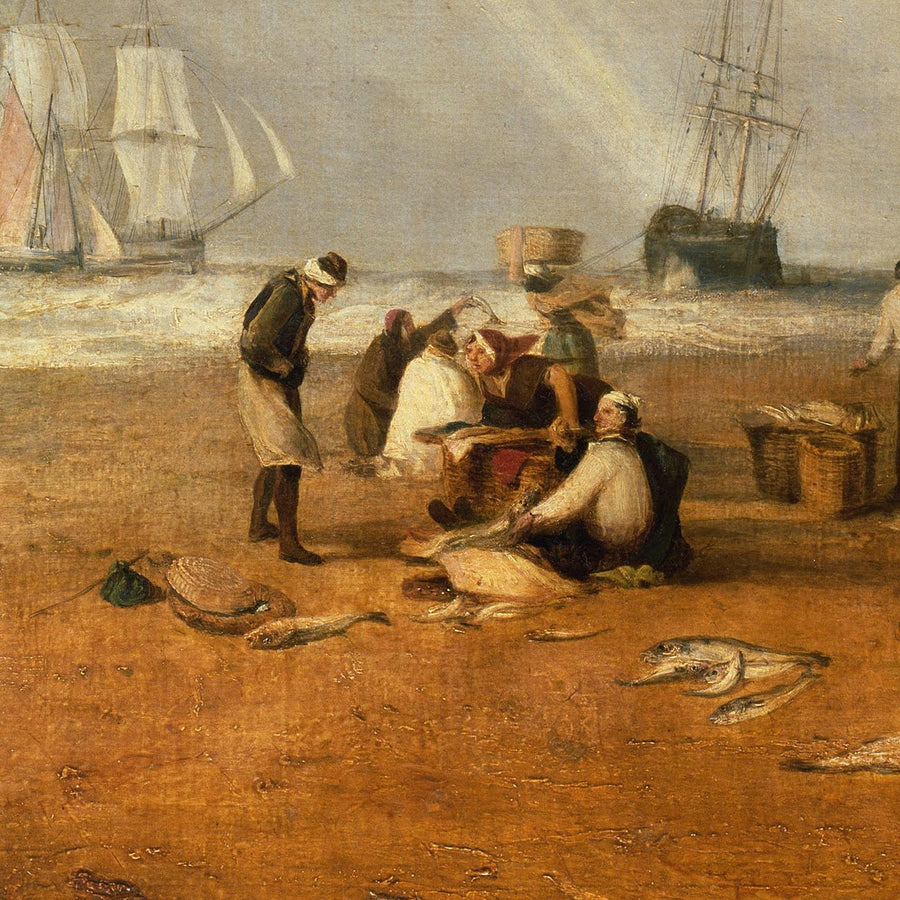 The Fish Market at Hastings Beach by Turner, 1810