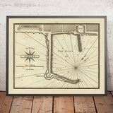 Old Mole of Naples Nautical Chart by Heather, 1802: Lighthouse, Harbor History