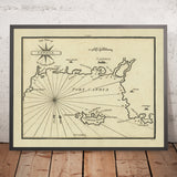Ancienne carte nautique du port d'Héraklion par Heather, 1802 : Candie, Crète, baie de Suda, Méditerranée 