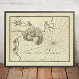 Old Port of Trieste, Italy Nautical Chart by Heather, 1802: Adriatic, Citadel, Lazzaretto, Main Port