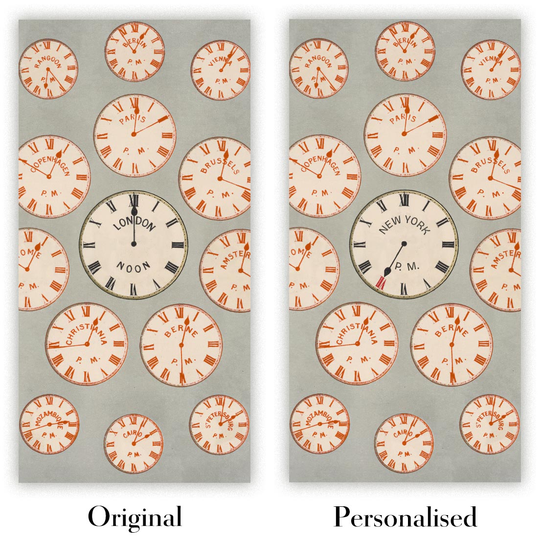 Image showing the difference between an Original map and a Personalised map