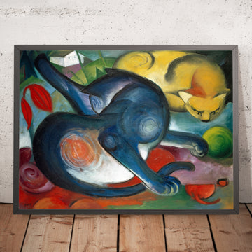 Two Cats, Blue & Yellow by Franz Marc, 1912